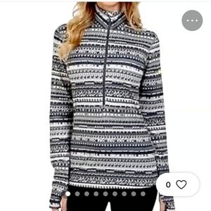 Nike Pro Half-Zip  Gray Long Sleeve Training Top M Aztec Pixel Running Athletic